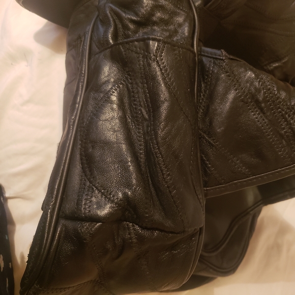 Unisex Large Shoulder Bag Black Patchwork PU Leather Or Fanny Pack Crossbody - Picture 8 of 8